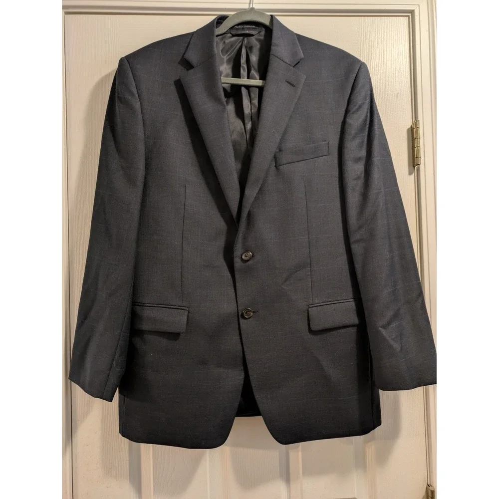 Lauren Ralph Lauren Blazer Men‎ Green Label Wool 40R Charcoal Gray Plaid